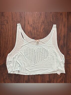 Kirra Large Oversized Heart Cut Out Cropped Tank Top
